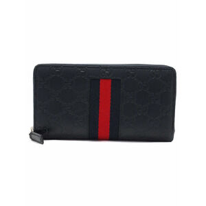 Gucci Signature Web Zip Around Wallet Round Zipper Long